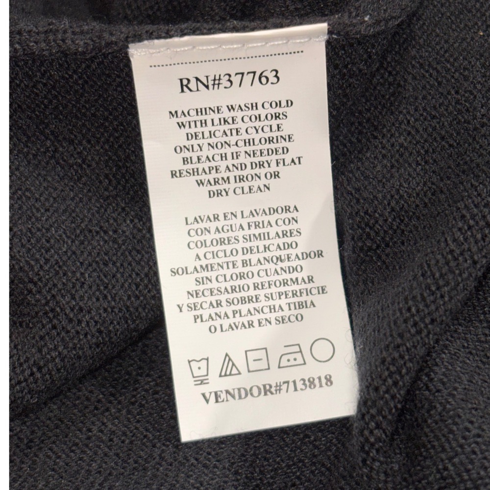 Perry Ellis Mens V Neck Merino Blend Sweater Vest Black Size L? - Picture 4 of 7